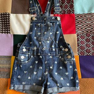 Wonder Nation Toddler Adorable Heart Denim Overall Shorts Sz. 3T